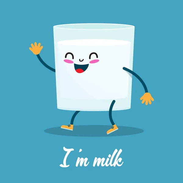 Personajes Cómicos Vaso Leche Ilustración Vectorial — Vector de stock