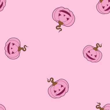 Cadılar Bayramı için tatlı kabak desen Bayramı, Cadılar Bayramı için herhangi bir tasarım için pembe bir arka plan, kabak duvar kağıdı üzerinde çizgi film festival sebze