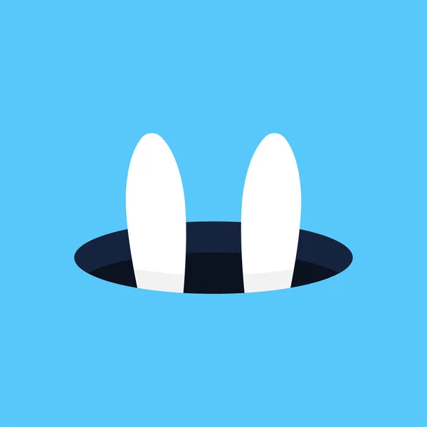 Vrolijk Pasen Met Bunny Oren Blauwe Achtergrond Vectorillustratie — Stockvector