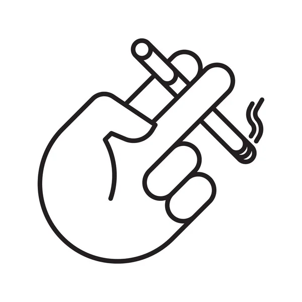 Курильщик Рука Держит Сигарету Между Пальцами Дымящихся Знаков Векторная Иллюстрация — стоковый вектор