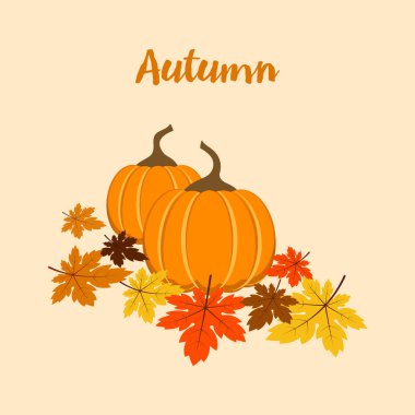 kabaklar tatil için uygun ile kart çiçek Güz pumpkins, renkli ile kompozisyon bırakır ve yazıt sonbahar, Cadılar Bayramı