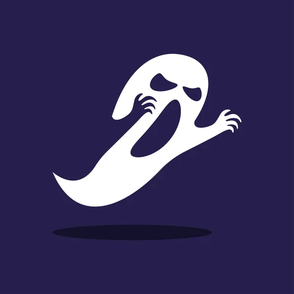 Ghost Halloween Karakter Vectorillustratie Geïsoleerd Een Zwarte Achtergrond — Stockvector