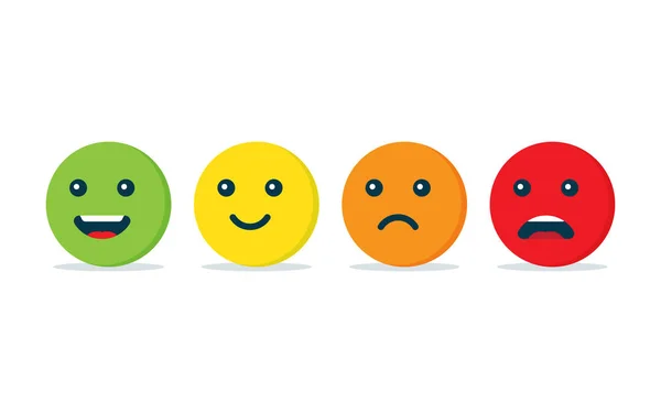 Emotie Ballen Pictogram Concept Van Positieve Negatieve Feedback Vectorillustratie Geïsoleerd — Stockvector