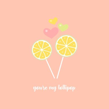 tatlı şeker pembe kalpler ve sen benim ollipop, herhangi bir tatil ve aşıkların günü için tatlılar tatlı banner yazıt üzerinde