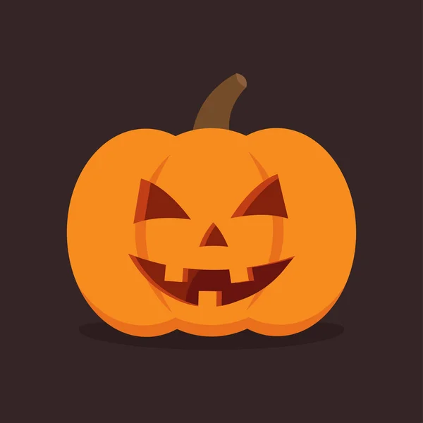 Pumpkin Halloween Isolated White Background Creepy Pumpkin Halloween Party — Stock Vector