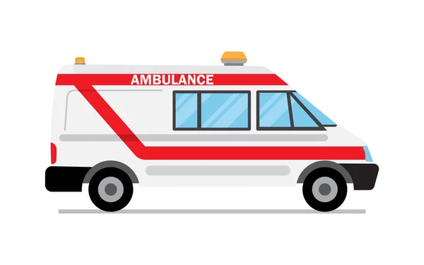 Ambulans Bil Medicinsk Service Sjukhuset Transport För Akutsjukvård Fordon Vektor — Stock vektor
