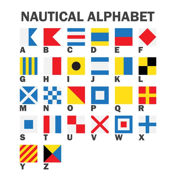 Sæt Maritime Signalflag Kommunikationssystem Der Anvendes Sejlads Vektorillustration Isoleret Hvid – Stock-vektor