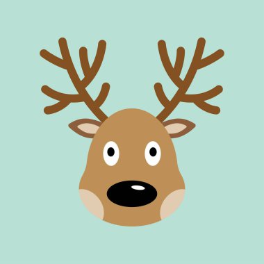 Ren geyiği Noel kutsal kişilerin resmi, vektör çizim