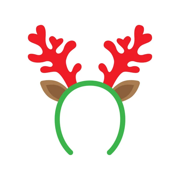 Mask Reindeer Antler Isolated White Background Merry Christmas Vector Illustration — Stock Vector