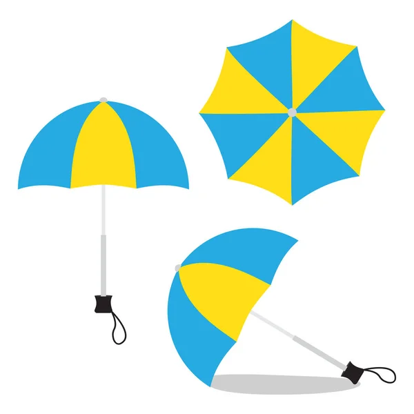Set Umbrellas Vector Illustration Isolated White Background — Stock Vector