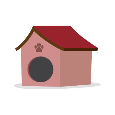 Beyaz arka plan üzerinde izole köpek evi. Vektör çizim