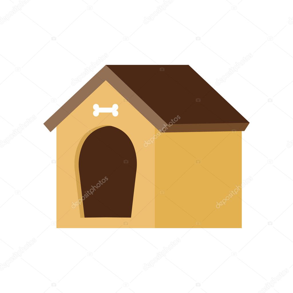 Dog house isolated on white background. Vector Illustration