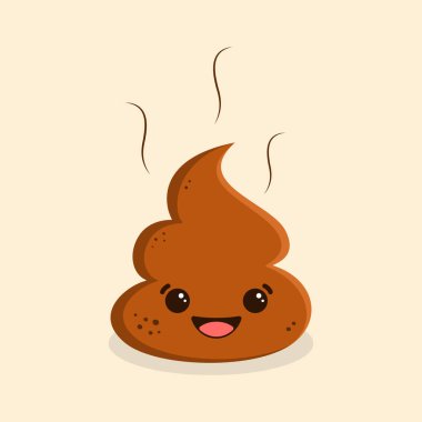 çizgi film sevimli kaka gülümseme, bok ve olumlu duygular ile basit örnek ile