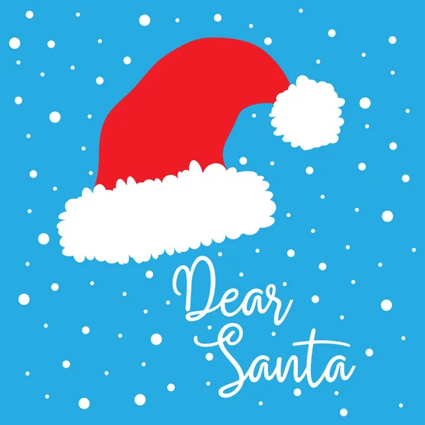 Santa Claus Czerwony Kapelusz Kochana Tekstu Santa Boże Narodzenie Życzeniami — Wektor stockowy