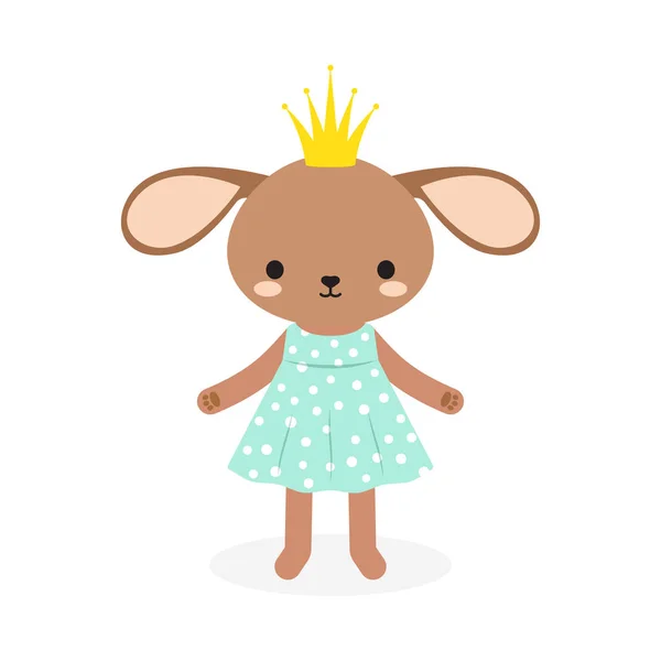 可爱的兔子公主礼服和皇冠 向量例证 — 图库矢量图片