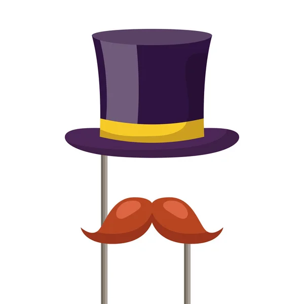 Fiesta Disfraces Sombrero Bigote Accesorios Para Fiesta Fiesta Ilustración Vectorial — Archivo Imágenes Vectoriales