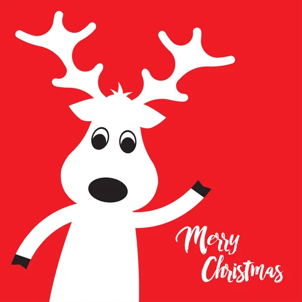 ベクトル図 赤の背景に白のクリスマス ムース — ストックベクタ