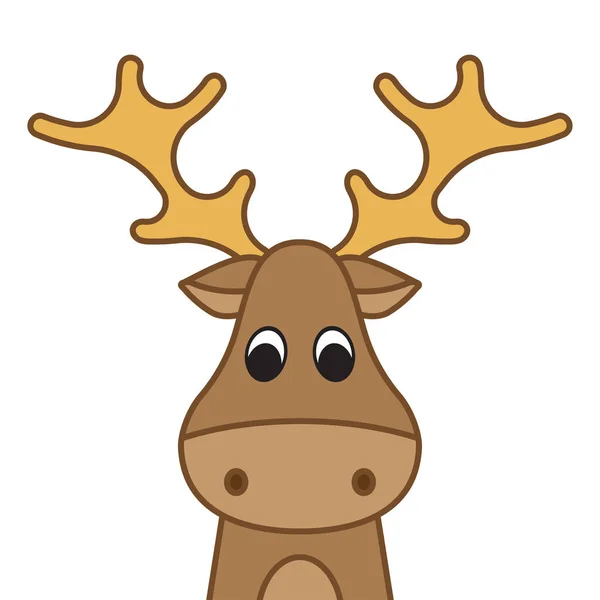 Funny Christmas Moose Vector Illustration White Background — Stock Vector