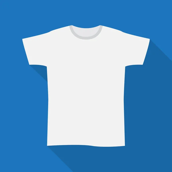Blank Vit Shirt Med Kort Ärm Vektorillustration — Stock vektor