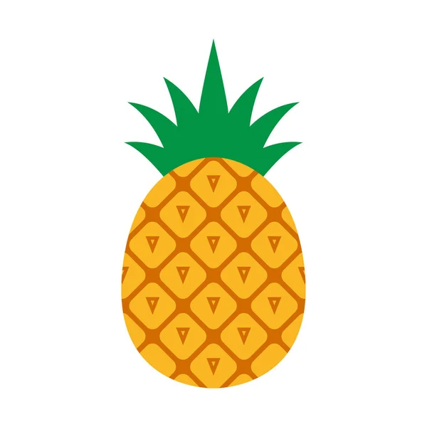 Icona Dell Ananas Frutta Tropicale Disegno Piatto Illustrazione Vettoriale — Vettoriale Stock