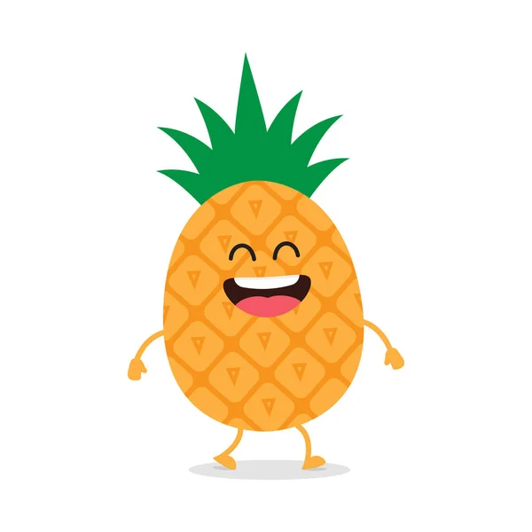 Ananas Drôle Personnages Comiques Illustration Vectorielle — Image vectorielle