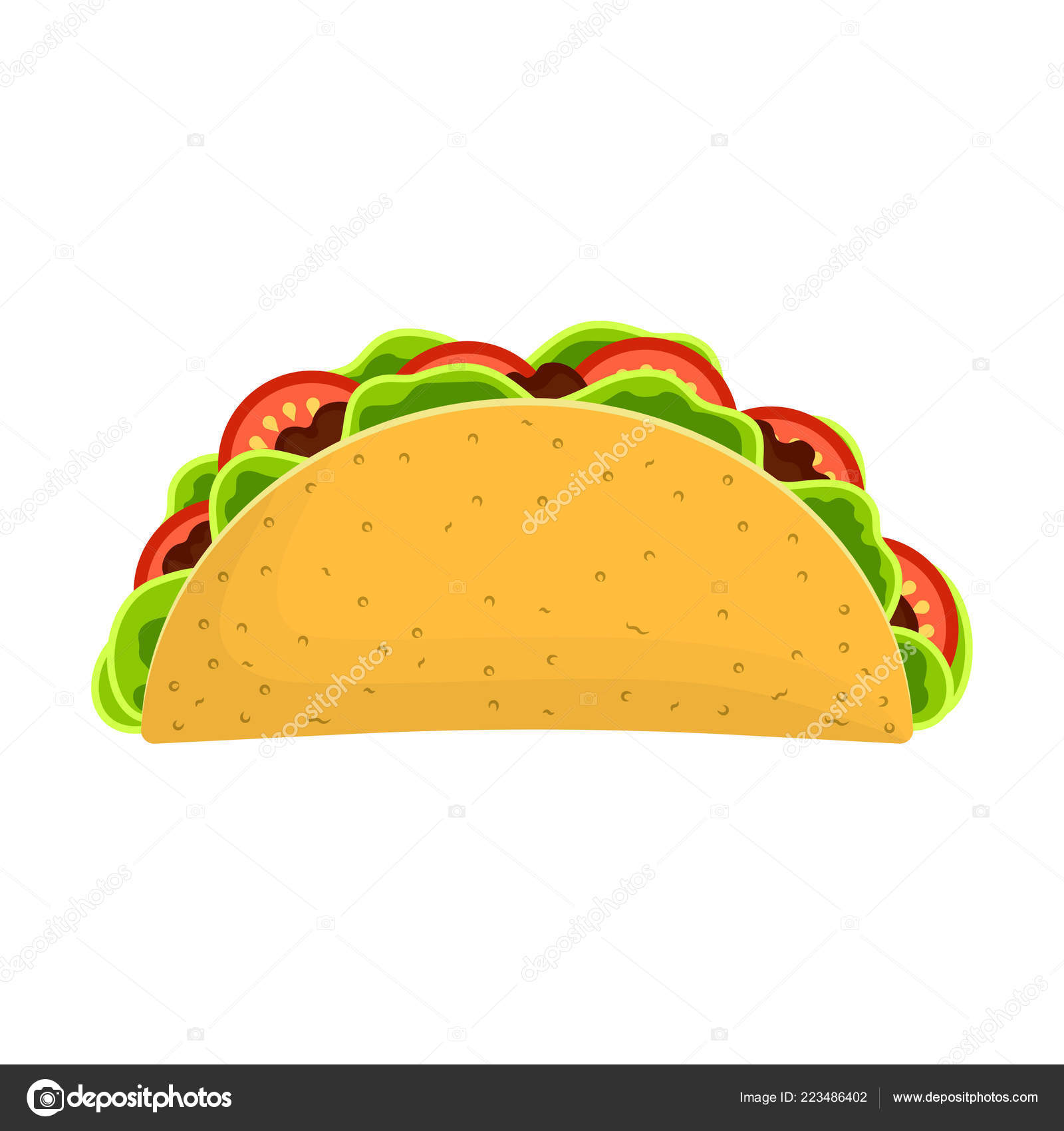 Cute cartoon tacos Cute Cartoon Mexican Tacos Characters Isolated