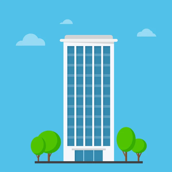 Skyscraper Office Flat Business Company Building Vector Illustration — Stock Vector
