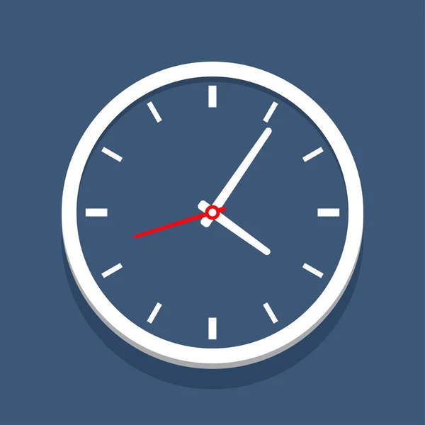 Ícone Relógio Parede Design Plano Ilustração Vetorial Fundo Branco — Vetor de Stock