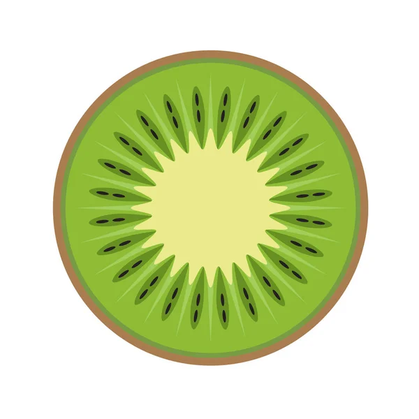Ícone Kiwi Kiwi Fruta Groselha Espinhosa Chinesa Metade Seção Transversal — Vetor de Stock