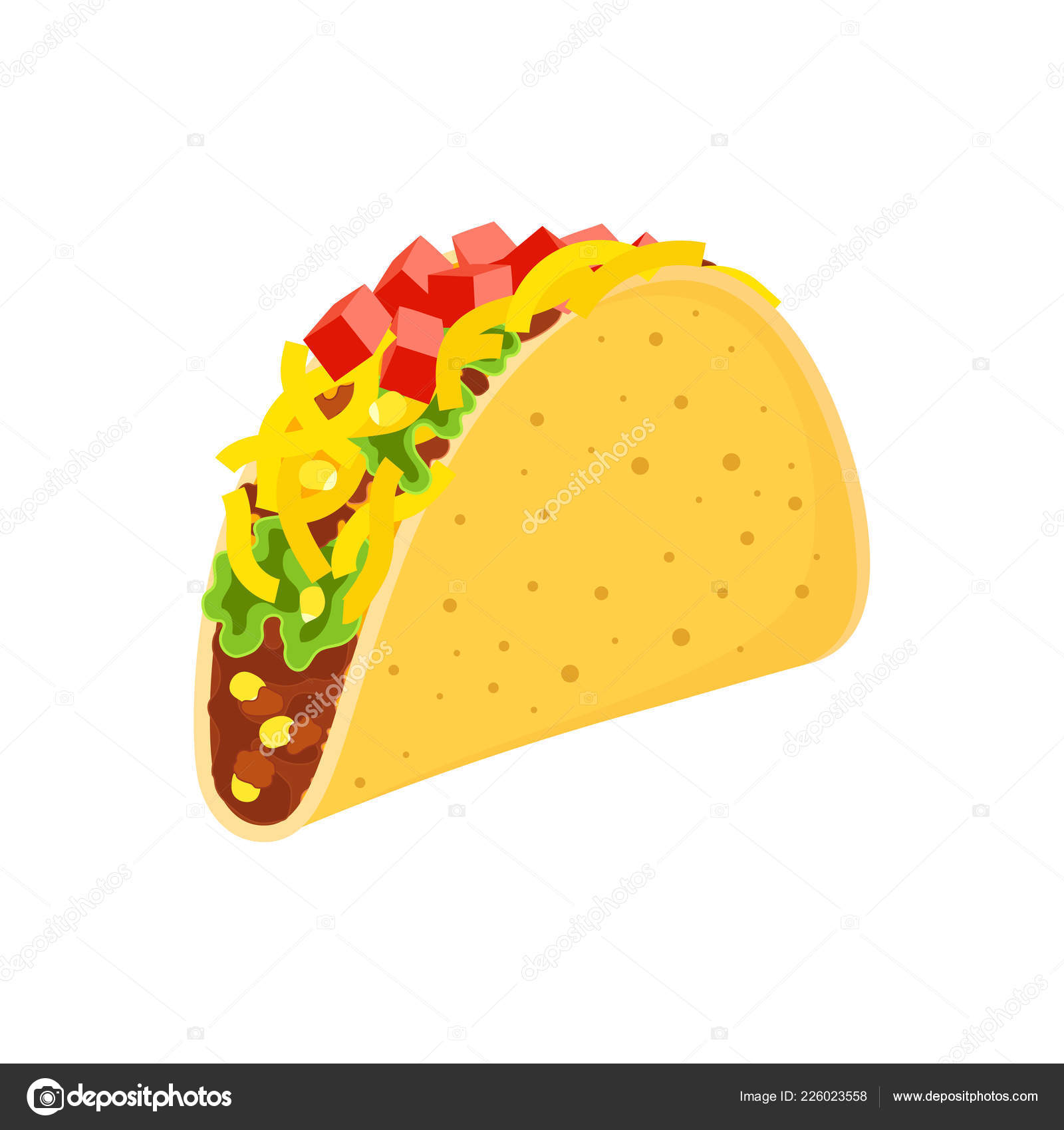 Taco cartoon Vector Art Stock Images | Depositphotos