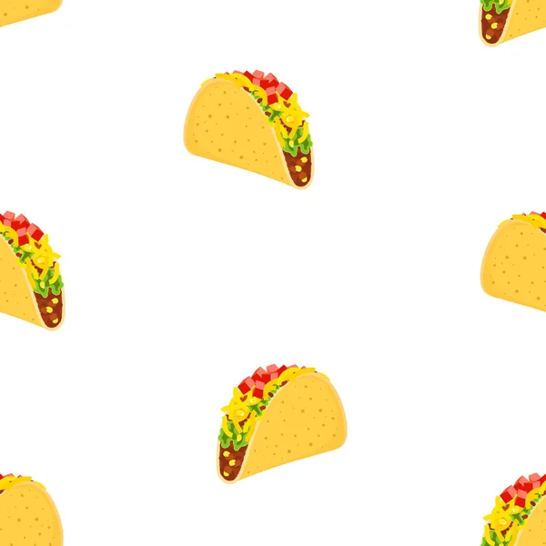 Padrão Sem Costura Com Bonitos Desenhos Animados Mexicano Fast Food —  Vetores de Stock