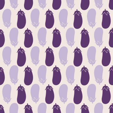 Beyaz zemin üzerine patlıcan seamless modeli. Patlıcan desen. Vektör çizim