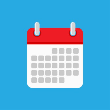 Takvim simgesini düz izole, vektör çizim