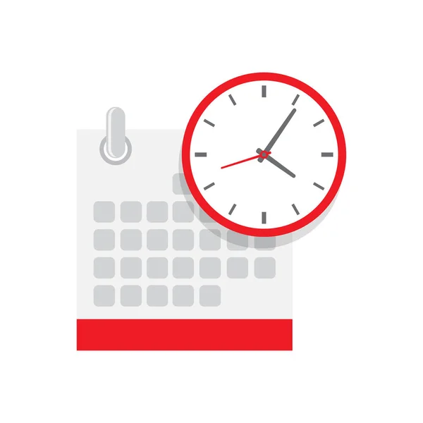 Calendar Clock Icon Schedule Time Management Important Date Vector Illustration — Stock Vector