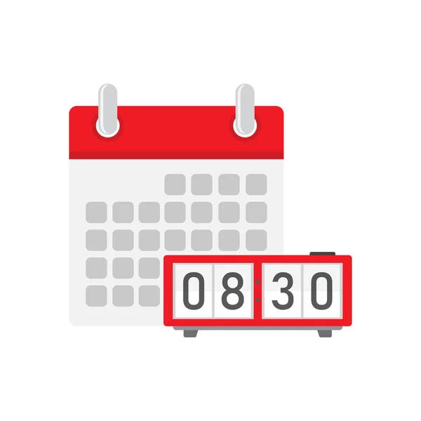 Digital Clock Calendar Schedule Time Management Important Date Vector Illustration — Stock Vector