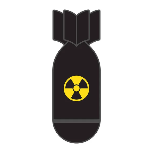 Ракетная Бомба Падает Ядерное Оружие Векторная Иллюстрация Выделенная Белом Фоне — стоковый вектор