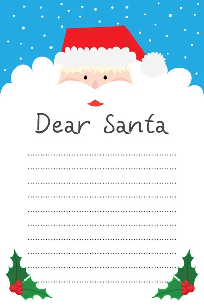 Dear Santa. Writing letter to santa claus — Stock Vector