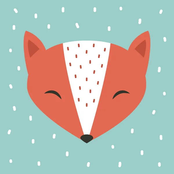 Impression Vectorielle Sans Couture Renard Mignon Avec Neige Impression Enfantine — Image vectorielle