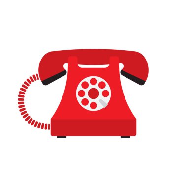 Retro telefon tarz. Düz tasarım vektör illüstrasyon kavramı