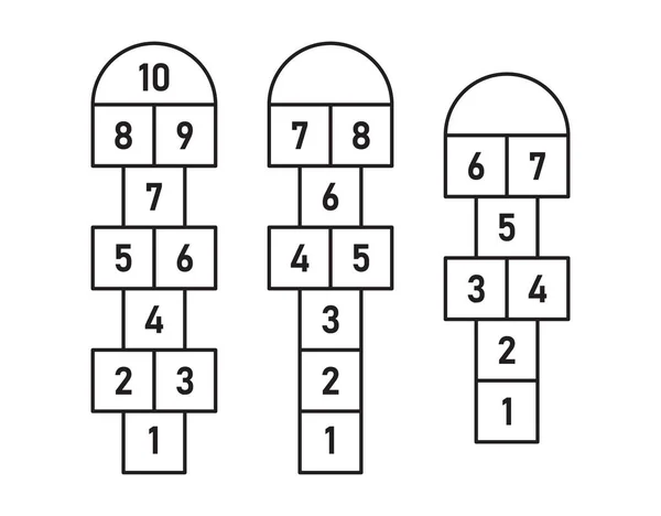 Hopscotch Spiel Kinder Straße Gam Vektorillustration — Stockvektor