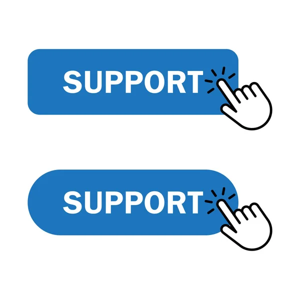 サポート ボタン アイコン ハンド カーソル サポート ボタンをクリックします ベクトル図 — ストックベクタ