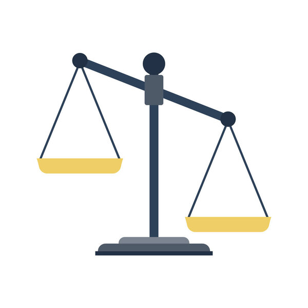 Empty scales. Scales of justice. Law balance symbol. Libra. Vector illustration