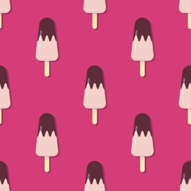 Bir sopa seamless modeli dondurma. Vektör çizim