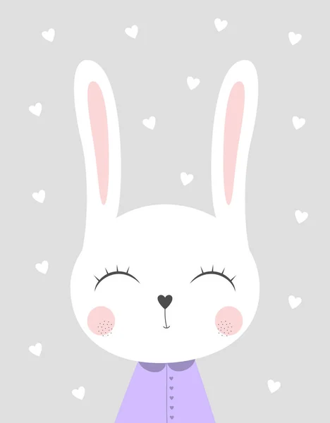 Happy Easter Bunny Vector Illustration Cute Rabbit Cartoon Character Isolated — Stock Vector