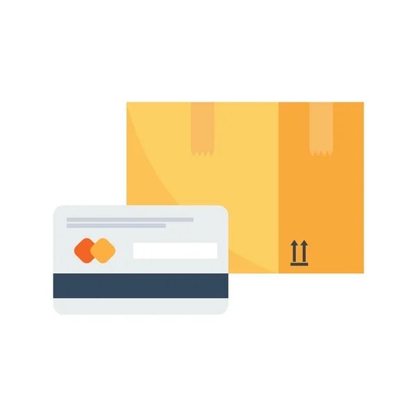 Courier Leveransservice Betalning Med Kreditkort För Expressleverans Vektorillustration — Stock vektor