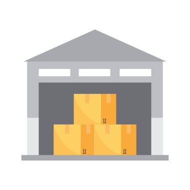 Ambar simgesi. Nakliye ve teslimat. Düz izole vektör çizim