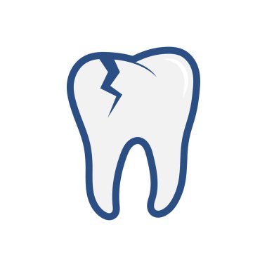 Kırık diş simgesi. Diş sorunu. Kırık diş. vektör çizim