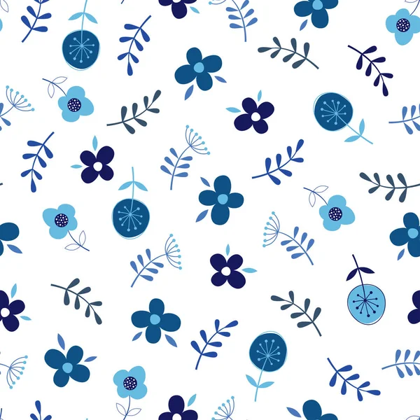 Patrón Sin Costuras Con Flores Multicolor Hadas Impresión Moda Ilustración — Vector de stock
