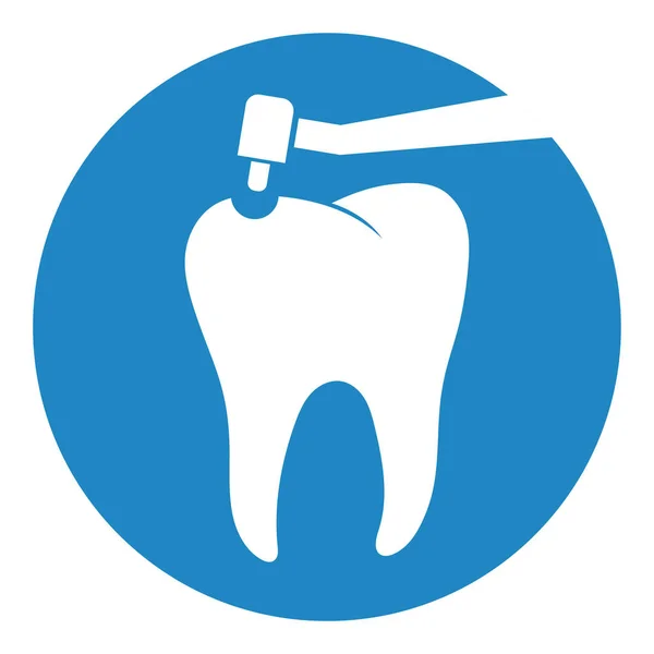 Traitement Des Caries Percer Une Dent Dentisterie Perceuse Dentaire Traitement — Image vectorielle