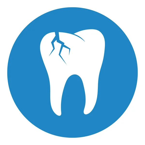 Kırık Diş Simgesi Diş Sorunu Kırık Diş Vektör Çizim — Stok Vektör